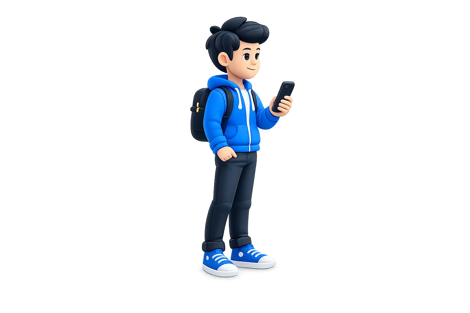 Local Guide standing at the business while holding a phone