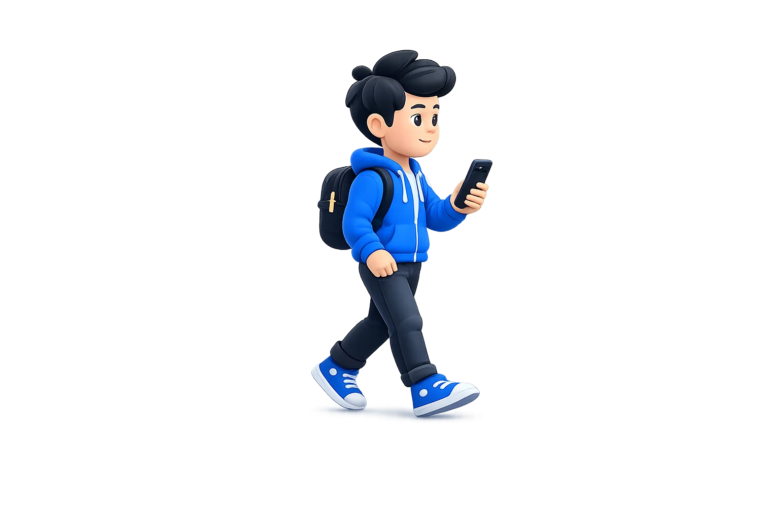Local Guide walking while holding a phone
