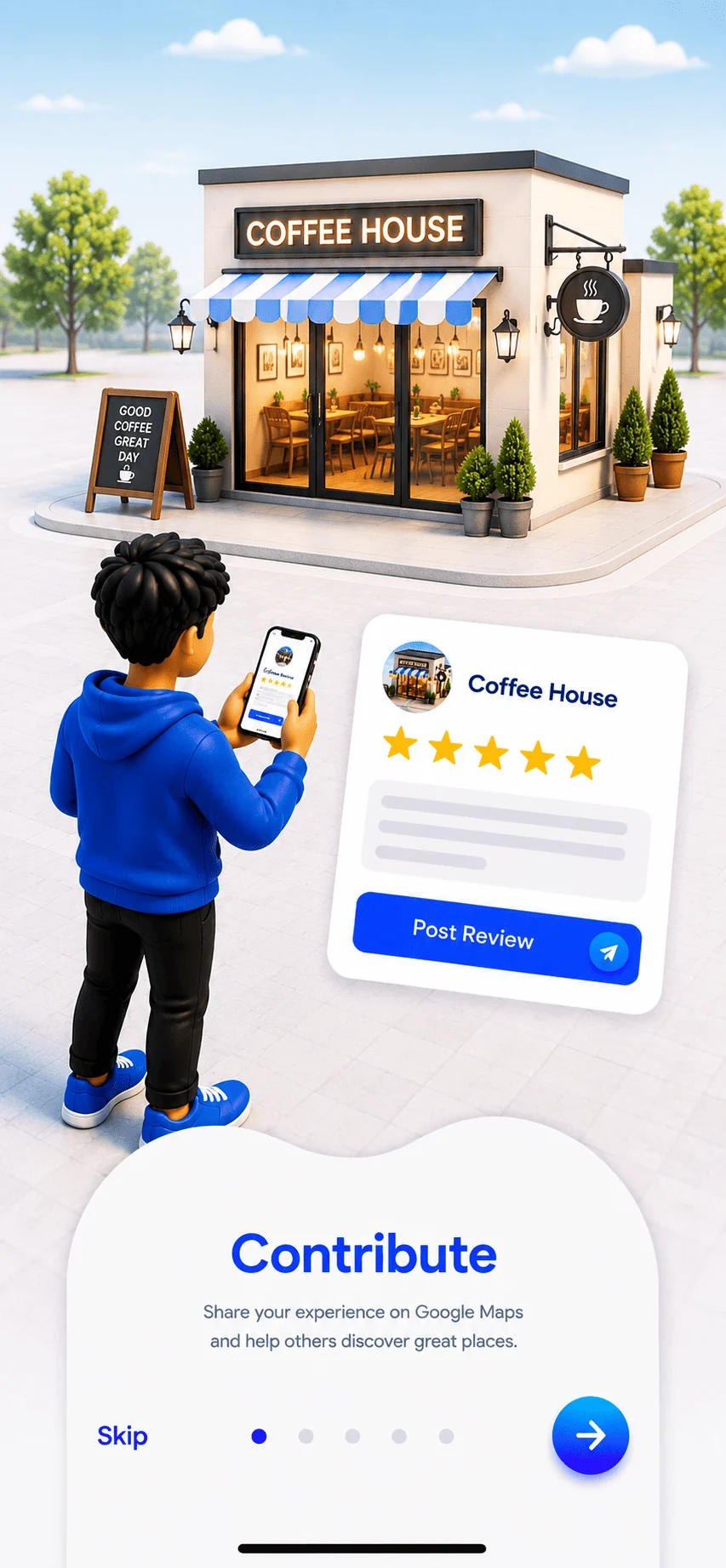 Contribute to a participating business in the Mapply app